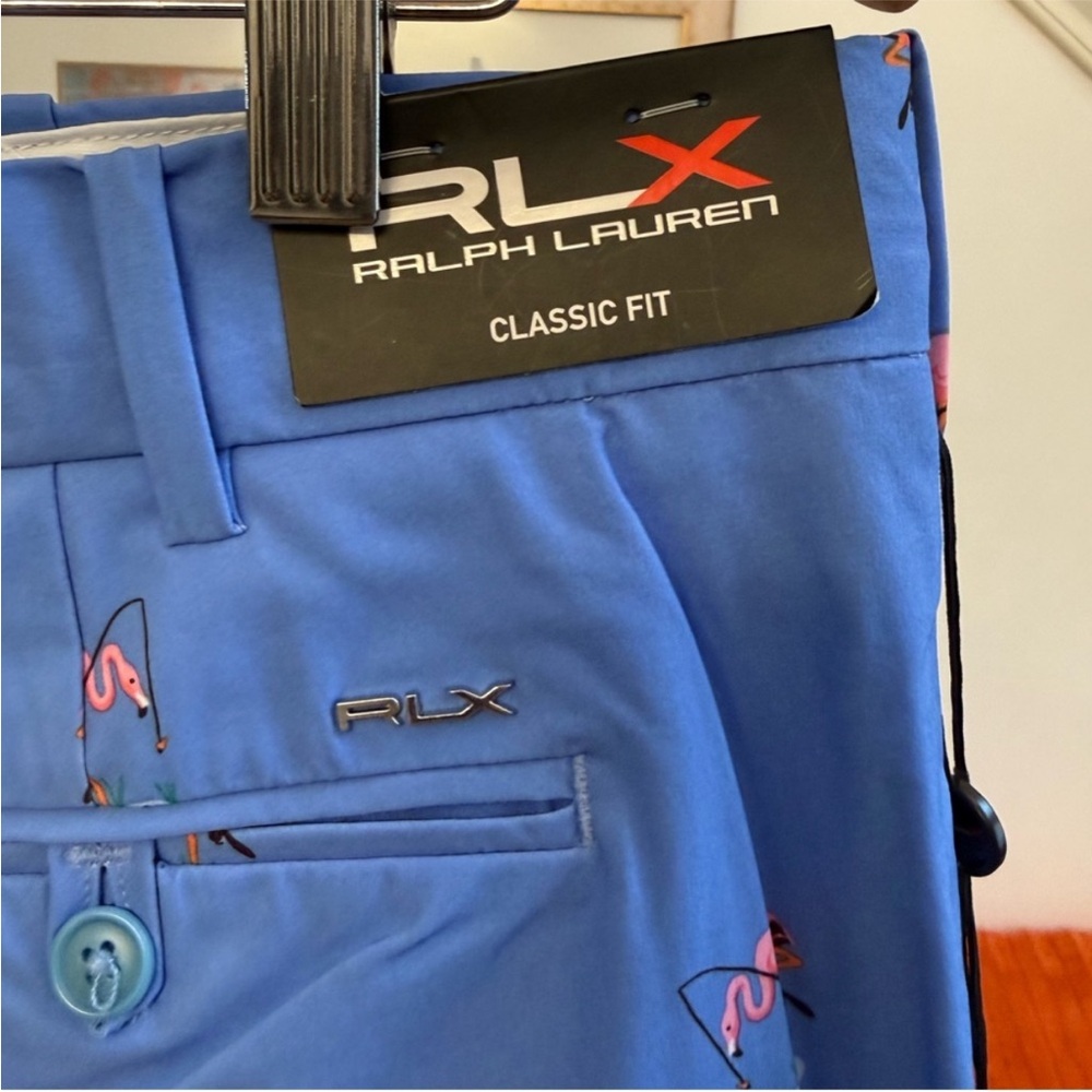 NWT RLX- POLO RALPH LAUREN PERFORMANCE GOLF SHORTS BLUE FLAMINGO - Picture 6 of 10
